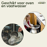 Wokpan Honey - Keramische coating - 32 cm - PFAS-vrij - RVS
