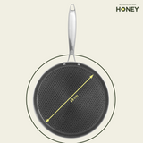 Pannenkoekenpan Honey - Keramische coating - 28 cm - PFAS-vrij - RVS