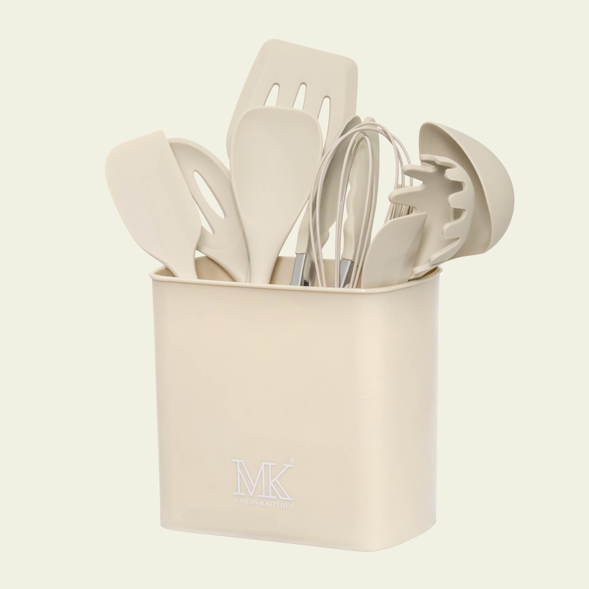 Kochgeschirr - Küchenutensilien - 33 Teile - BPA-frei - Beige